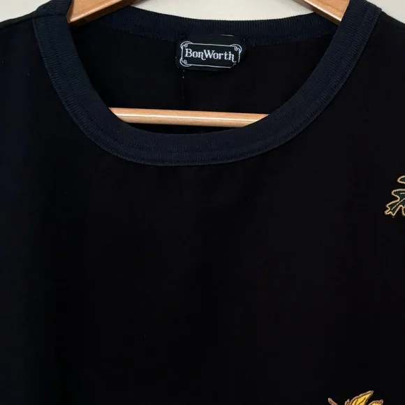 💥 VTG 90s Bon Worth Autumn Leaves Quarter Sleeve - Picture 3 of 4